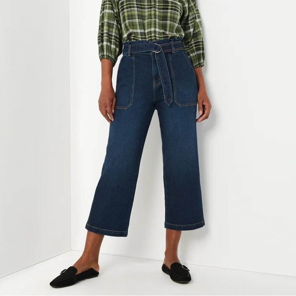 Time and Tru Women's Paperbag Belted Jeans Size 16